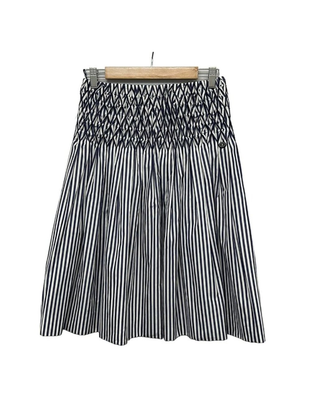 Chanel Skirt S White Navy
